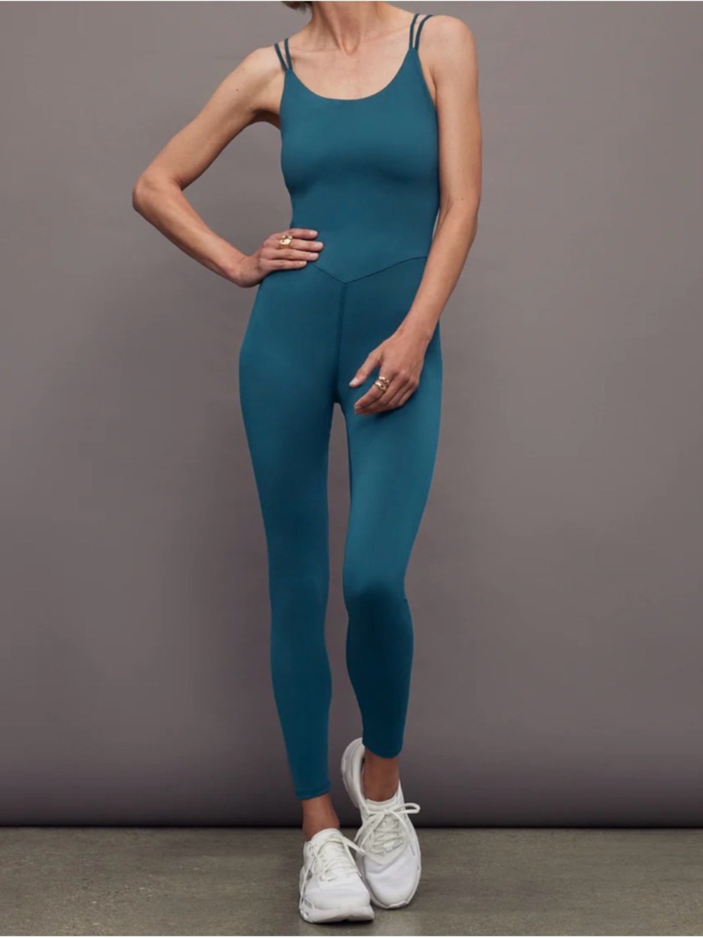 Carbon38 Diamond Compression Strappy Jumpsuit Deep Lagoon XL NWT - Picture 2 of 10